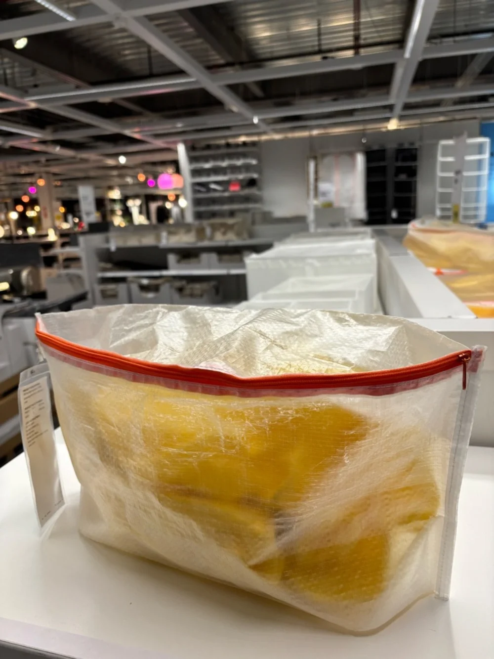 Travel Shoe luggage bag IKEA White Translucent Storage Pouch with Orange Zip new
